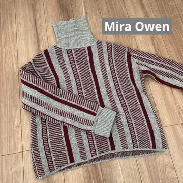 Mila Owen 그레이 x 레드 니트