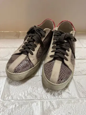 STW 스니커즈 베이지/그레이지/레드