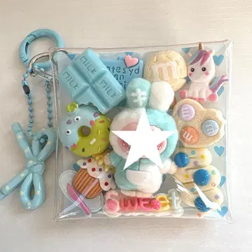 가챠 파우치 몽 스타 블루 x 화이트