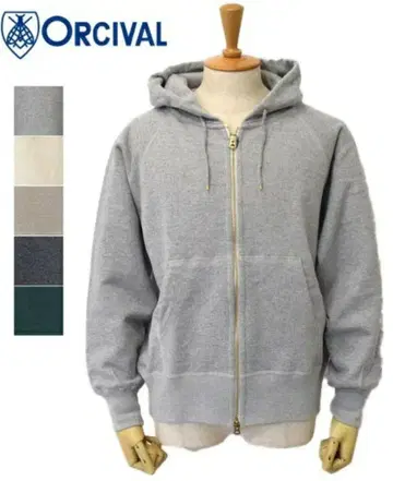 오르시발(Orcival) 그레이 후드 부착 후드티 사이즈 4