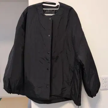 노카라 자켓 사이드 지퍼 노카라 패딩 자켓 블랙 여성용