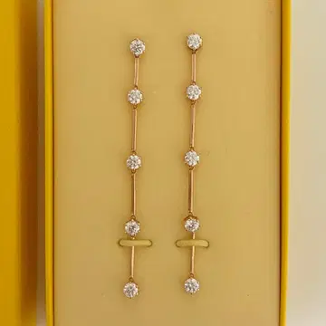 스와로브스키 드롭 귀걸이 로즈 골드 톤