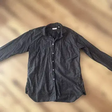 SUGAR CANE 블랙 도트 무늬 긴팔 셔츠 L 사이즈