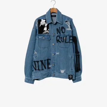 데미지 가공 데님 자켓 게르니카 guernika 라메 가공