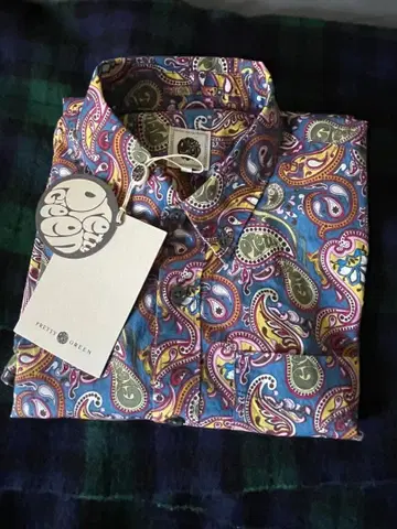 페이즐리 무늬 반팔 셔츠 ( 사이즈 1 )