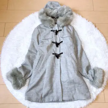 립서비스 집업 코트 더플 퍼 포함 그레이 여성용 S