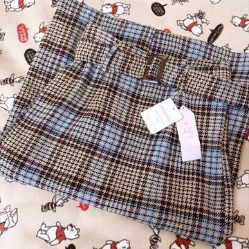 AG 체크 무늬 타이트 스커트 M