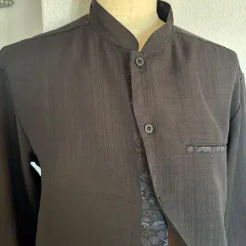 MAJUN 블랙 스탠드 카라 셔츠 카리유시 S