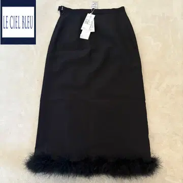 미사용 새상품 루 쉘 블루 타이트 스커트 블랙 S