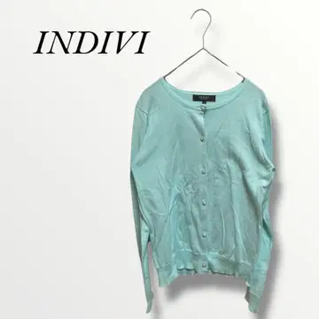 새상품급 INDIVI 인디비 라이트 블루 가디건