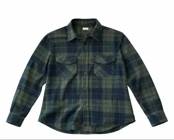 플란넬 셔츠 다크 그린 체크 무늬