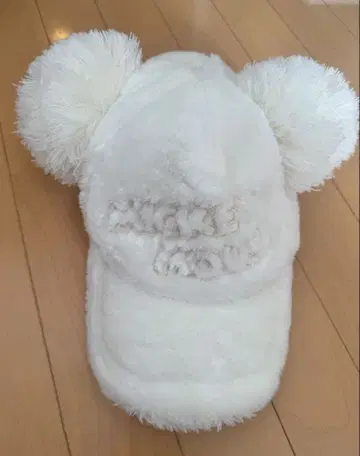 디즈니 미키 폼폼 포함 모자 귀 화이트