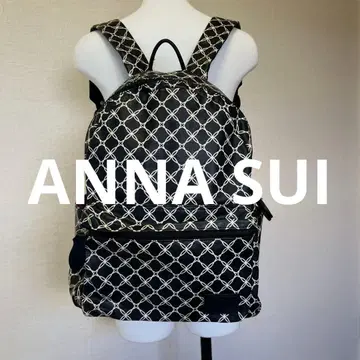 미사용품 ANNA SUI 안나수이 기하학 패턴 백팩 블랙 화이트
