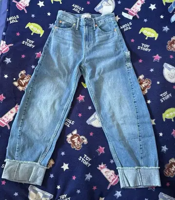 라이트 블루 와이드 레그 데님