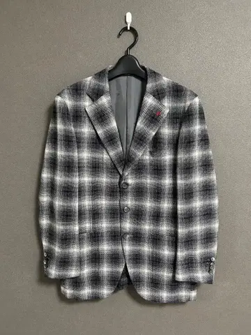 ISAIA 글렌체크 울 3B 테일러드 자켓