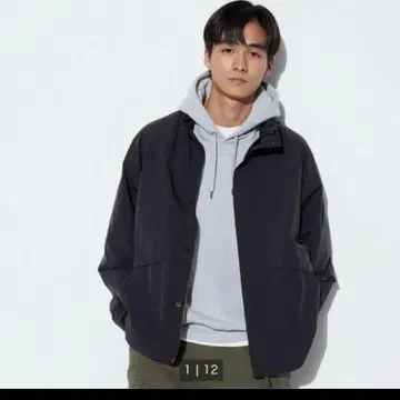 UNIQLO 윈드프루프 스탠드 블루종 블랙 XL