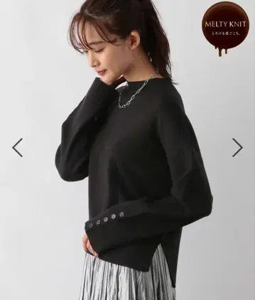 글로벌 워크 멜티 소매 버튼 스탠드 풀오버 블랙 L 사이즈