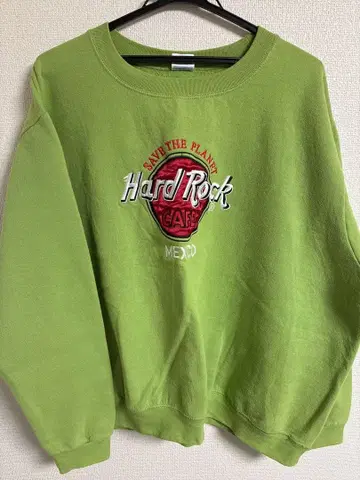 하드 록 카페 라임 그린 맨투맨 2XL