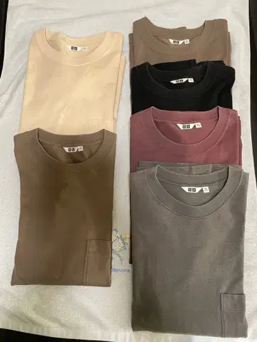 유니클로 UNIQLO U 크루넥T 긴팔 XL ~3XL 6장 묶음 판매