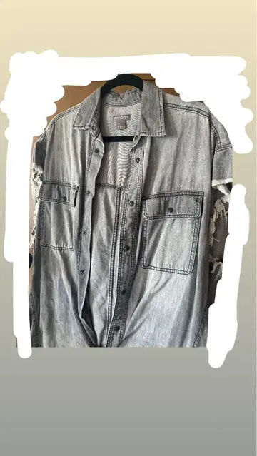 그레이 데님 셔츠 오버 사이즈