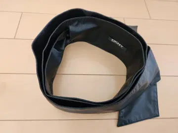 DKNY 블랙 와이드 벨트