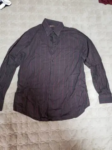 페리 엘리스 긴팔 셔츠 다크 브라운 스트라이프