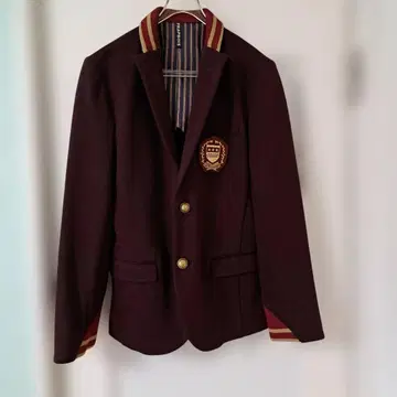 플라보아 버건디 테일러드 자켓