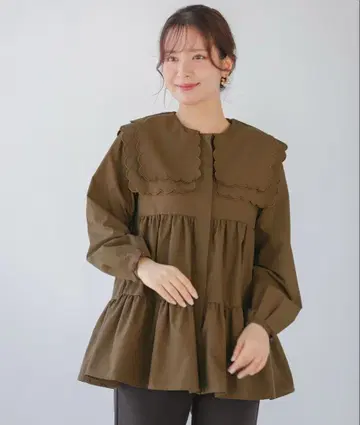 핏모어 더블 스캘럽 칼라 티어드 블라우스 [ ZOZO 한정 컬러 ]