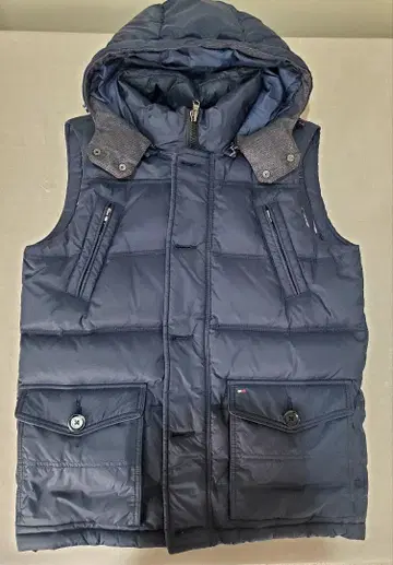 TOMMY HILFIGER 후드 부착 다운 베스트 L 사이즈 네이비