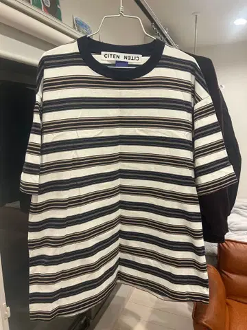 CITEN 스트라이프 T셔츠 화이트/네이비