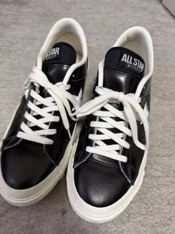 ONE STAR 블랙 가죽 스니커즈 US 7