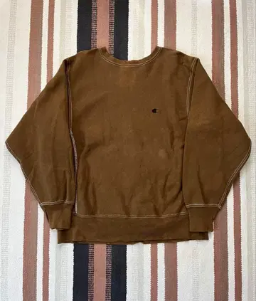 [레어] 80s Champion 리버스 위브 트리코 태그 후염 브라운