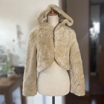 y2k 00s archive 짧은 기장 퍼 후드티 M