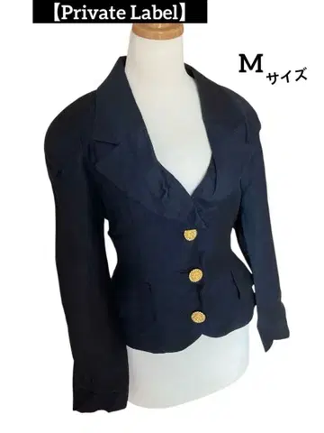 블랙 울 테일러드 자켓 골드 버튼 M 사이즈