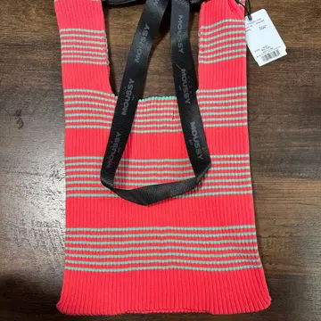 MOUSSY 스트라이프 핸드백 핑크 프리 사이즈