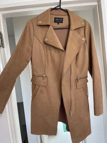 베이지 라이더 자켓풍 코트 L 사이즈