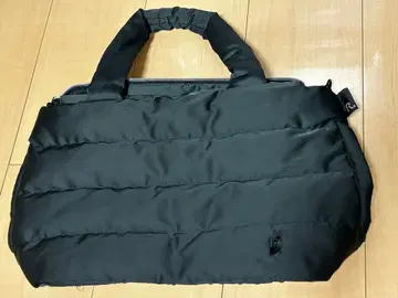 R 퀼팅 토트백 블랙