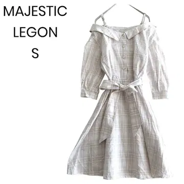 [ MAJESTIC LEGON ] 오프숄더 체크 리본 S 1363