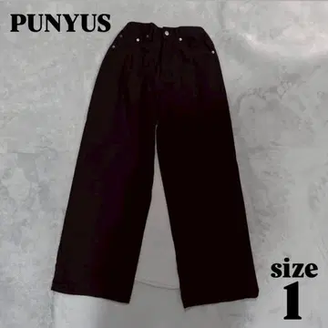 [ PUNYUS ] 푸뉴즈(1) 와이드 팬츠 블랙