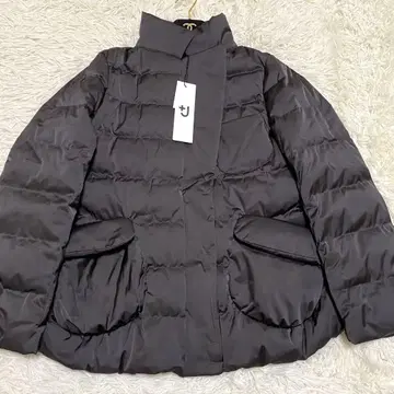 [미사용 택 포함] 유니클로 +J 다운 자켓 브라운 광택 S