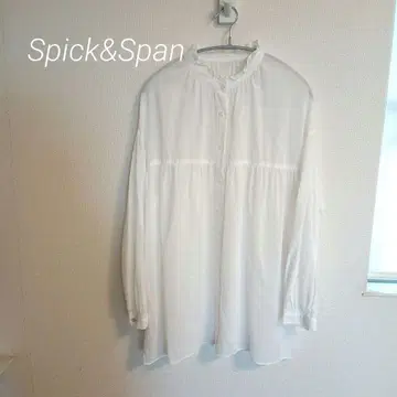 컨디션 최상 Spick&Span 옷깃 프릴 블라우스 화이트