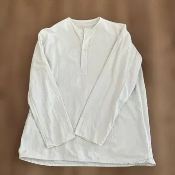 슬리핑 셔츠 화이트 헨리넥 긴팔 셔츠