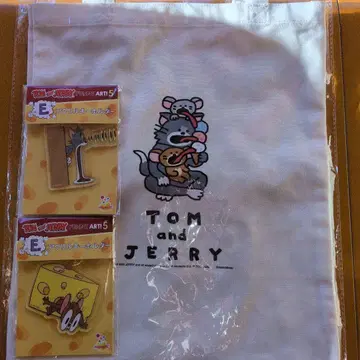 Happy 복권 톰과 제리 토트백, 아크릴 키링 세트