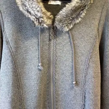 axesfemme 후드 부착 그레이 롱 후드티