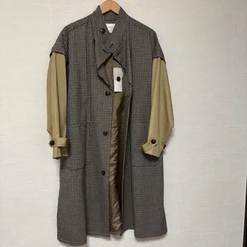 Discoat 체크 무늬 트렌치코트 M