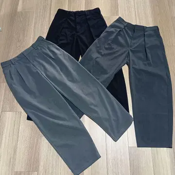 3장 세트 배럴 레그 슬랙스 M 2장 캐럿 슬랙스 L 1장