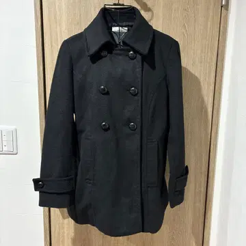 블랙 울 피 코트