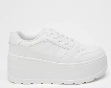 ZARA 화이트 플랫폼 스니커즈 통굽 스니커즈 35