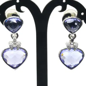 스와로브스키 하트 스윙 귀찌 블루 탄자나이트