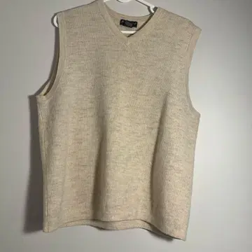 Eddie Bauer V넥 니트 베스트 크림색